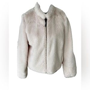 Faux Fur Zippered Coat. Size: Small